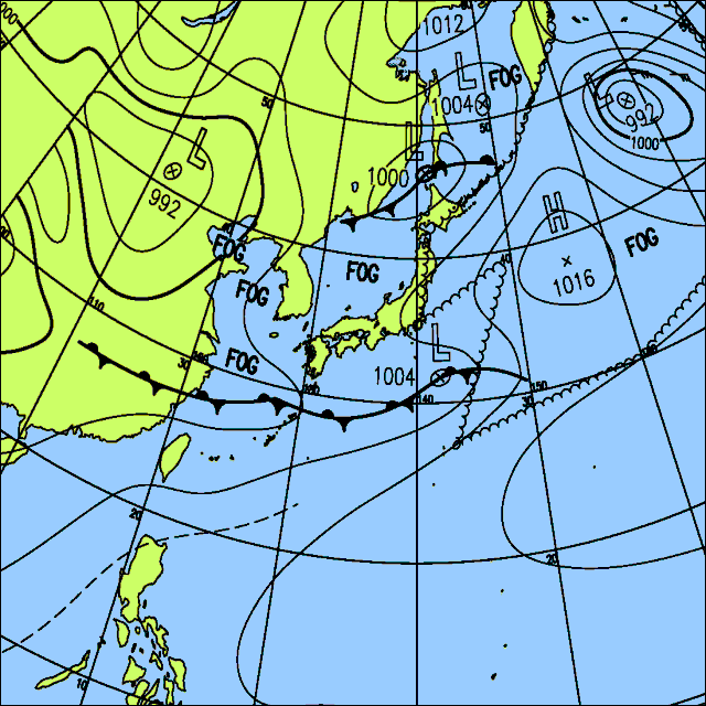 今日は広い範囲で晴れるが、九州南部から南西諸島は梅雨空に