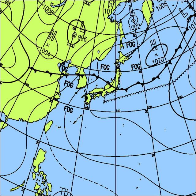 今日は東北南部から九州で雨や雷雨の所があるでしょう