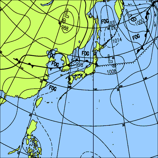 今日は北日本や西日本で曇りや雨の所が多い　東日本は大体晴れ