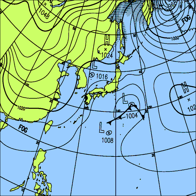 今日は東日本から西日本の太平洋側で雪や雨の降る所がある