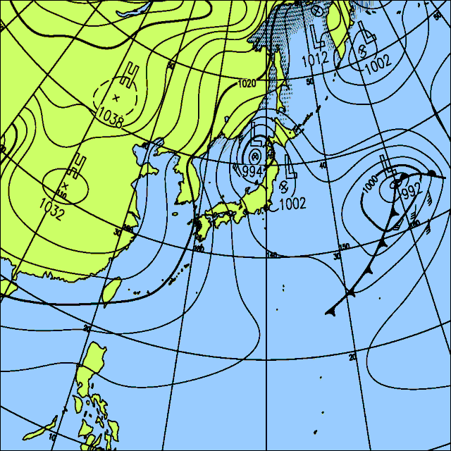 今日は北日本や北陸〜近畿北部で次第に雪や雨が降る