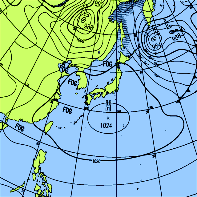 今日は晴れる所が多いが、北陸以北の日本海側では曇りや雪に