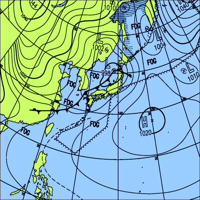 今日は西から天気が崩れて、広い範囲で雨模様に