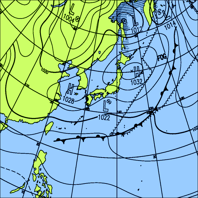 今日は北日本で雪の所がある　東日本太平洋側は雲の多い一日に