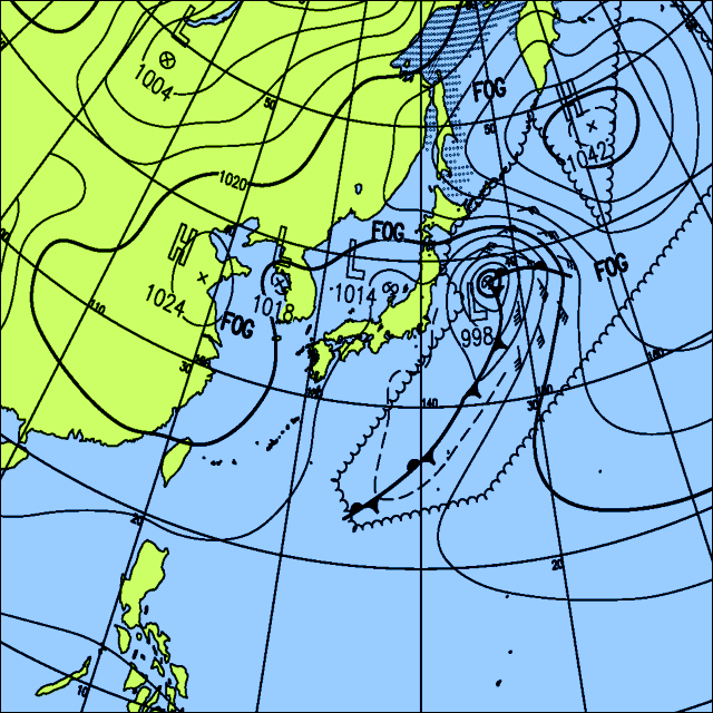 今日は曇りや雨の所が多いでしょう