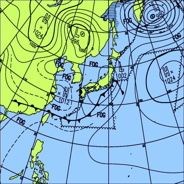今日は全国的に曇りや雨