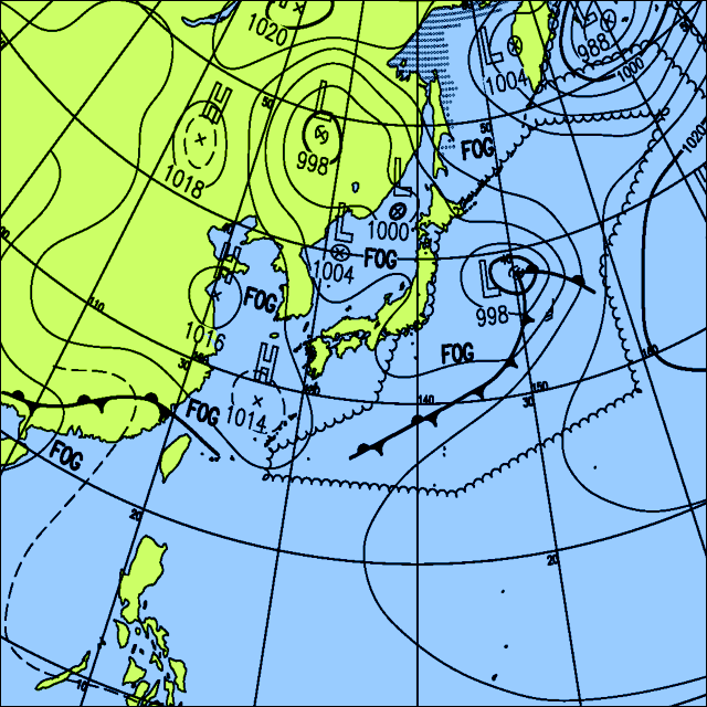 今日は西日本で晴れますが、雲の広がる所が多いでしょう