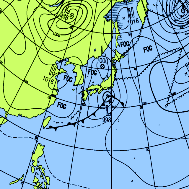今日は広い範囲で天気が下り坂
