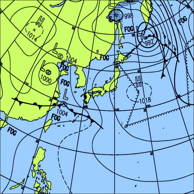 今日は北日本で雨の降る所がある　西日本も天気は下り坂
