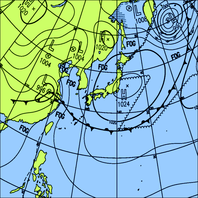 今日は晴れる所が多いが、北海道では雨や雷雨の所がある