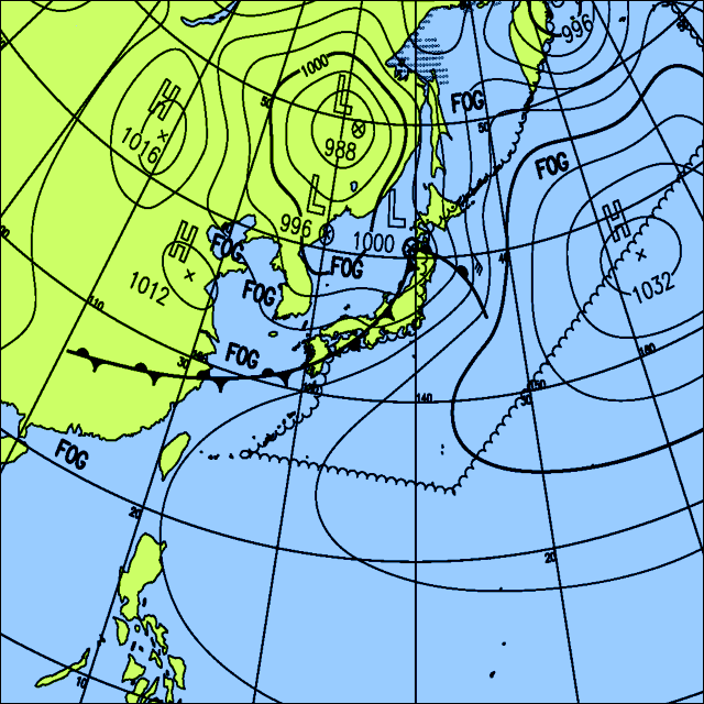 今日は全国的に曇りや雨