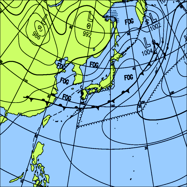 今日は晴れる所が多いが、関東では午前中に雨や雷雨の所がある