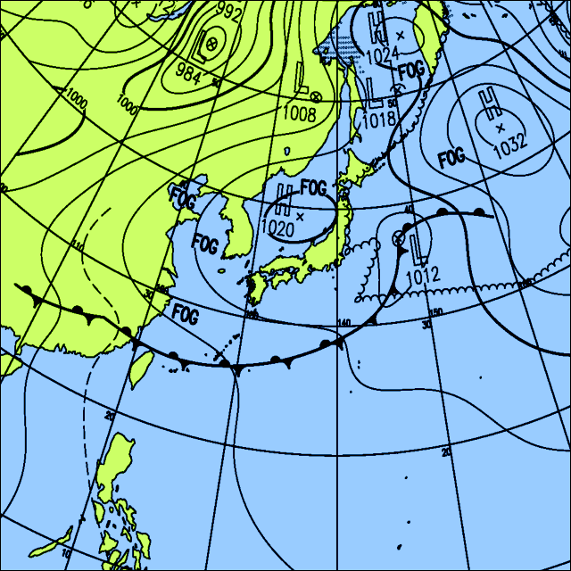 今日は東日本で雲が多く、関東では朝の内は雨の降る所がある