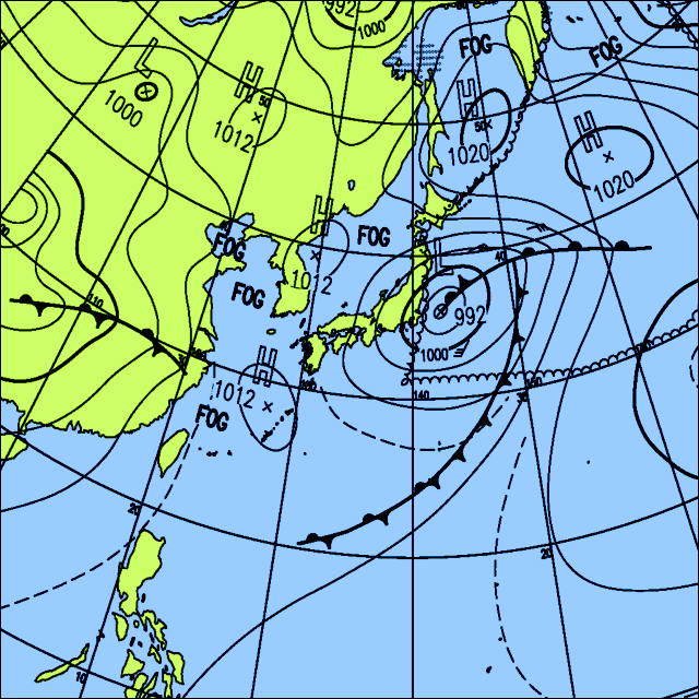 今日は東北や東日本で雨の降る所が多い