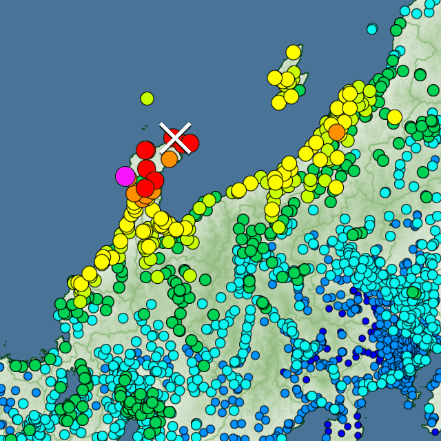 石川県志賀町で震度７、津波情報あり