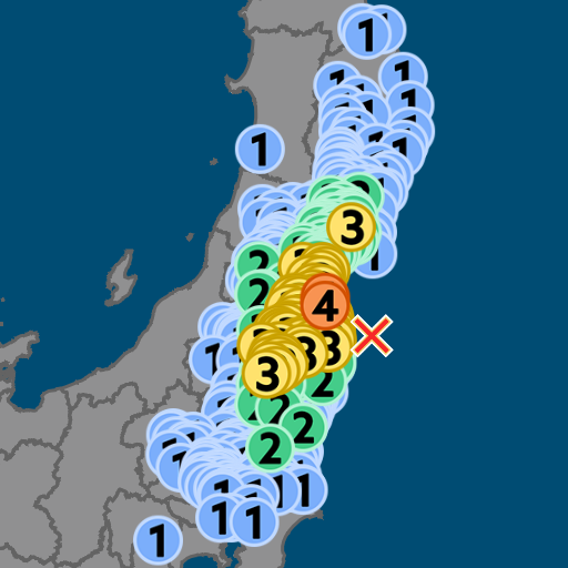 福島県相馬市などで震度４