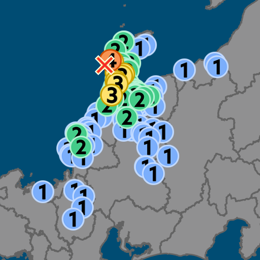 石川県志賀町で震度４