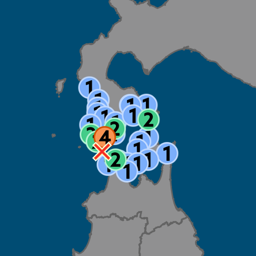 北海道福島町で震度４