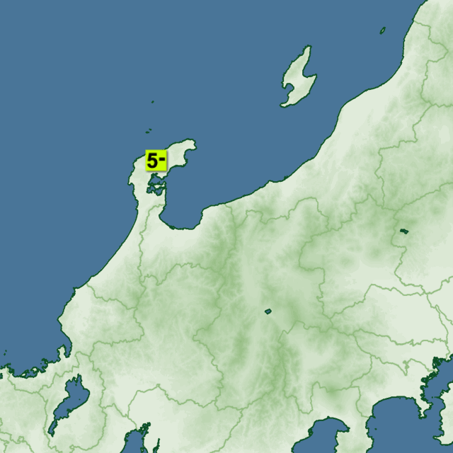 石川県能登で震度５弱