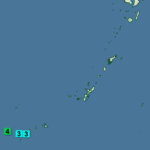 沖縄県与那国島で震度４