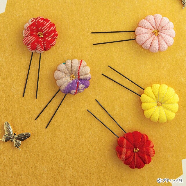 手作りのヘアピン「花びらの髪飾り」の作り方