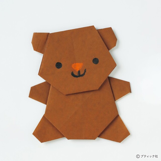 折り紙「くま」の折り方｜子供にもできるやさしいレシピ