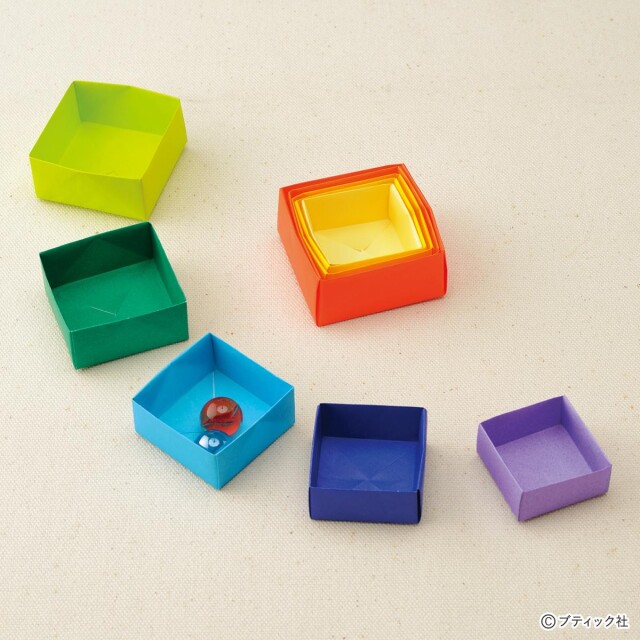 カラフルな 折り紙の重ね箱 の作り方 コラム 緑のgoo
