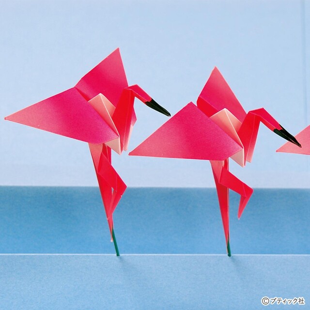 フラミンゴとサギ の作り方 折り紙の鳥シリーズ コラム 緑のgoo
