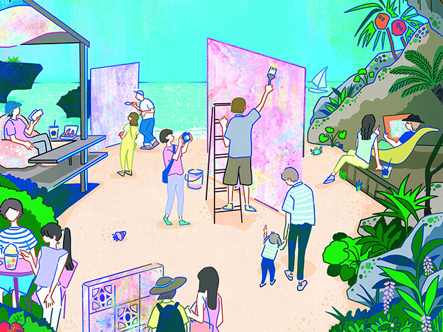 バンタカフェでゆっくりと沖縄のアートと海を楽しもう「海辺のアートフェスティバル」