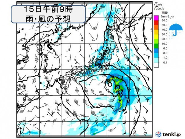 15日にかけて近畿〜関東は大雨になる所も　天気が回復する地域も急な雨や雷雨に注意