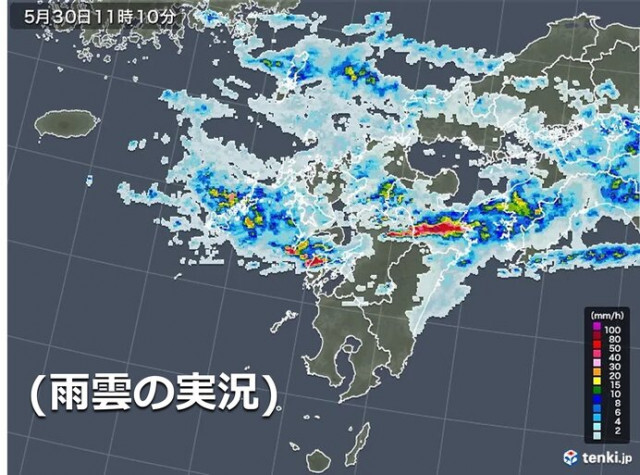 九州　30日〜31日　梅雨前線ゆっくり南下　局地的に激しい雨　台風2号の動きは