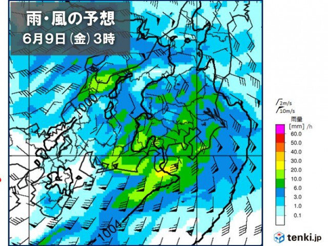 関東甲信　梅雨入り直後　あす朝にかけて激しい雨　週明けは台風3号の間接的な影響も