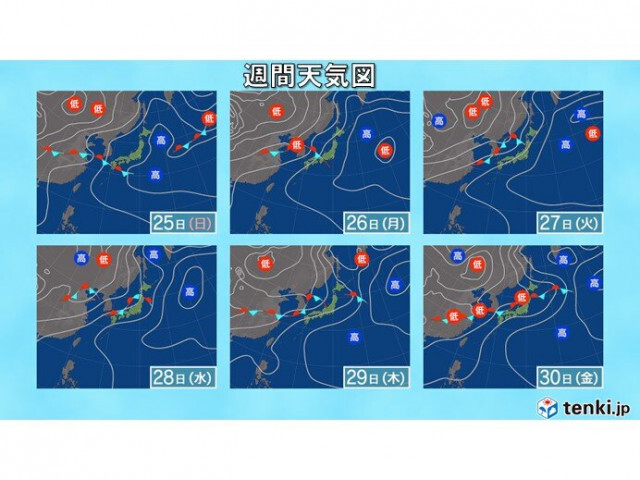 梅雨前線　来週は日本海に停滞　九州〜東北は梅雨の最盛期に　大雨に警戒・注意