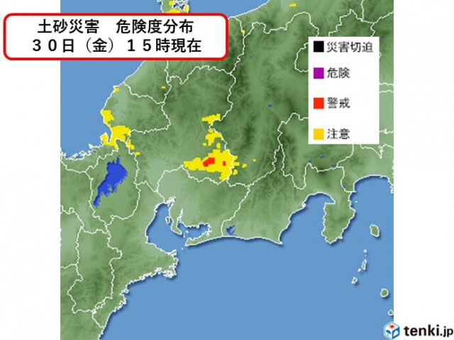 東海　岐阜県の一部で土砂災害の危険度高まる　あす1日にかけて警報級の大雨に警戒