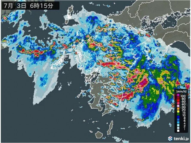 熊本県　「線状降水帯」発生中　命の危険も　災害発生の危険度が急激に高まる