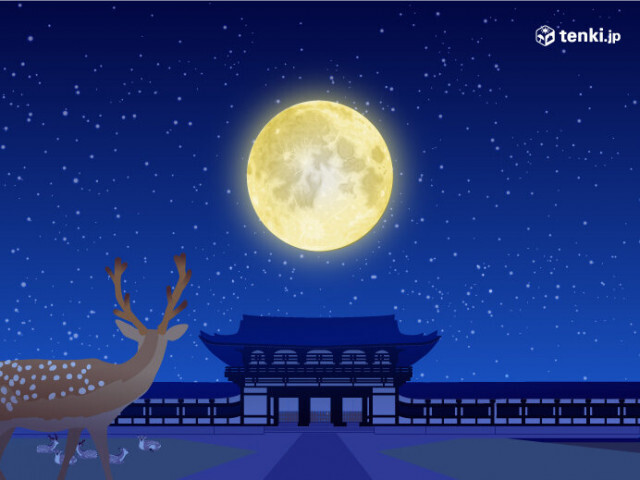 梅雨の中休み　今夜は満月に近い月　みられる所が多い　あすは満月「バクムーン」
