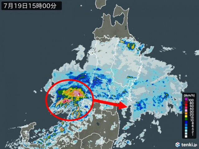 今夜は宮城・山形県で大雨　帰宅時間の浸水など警戒　秋田・岩手県も土砂災害に警戒