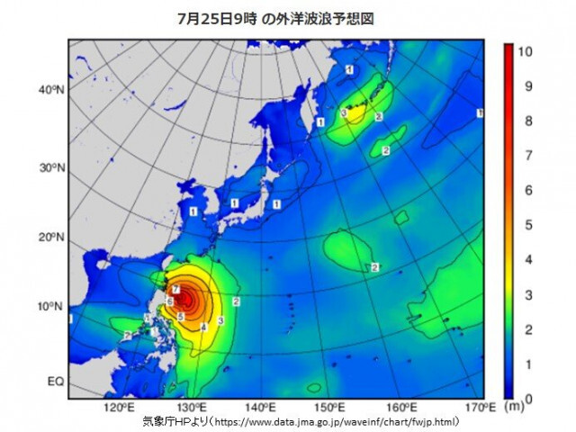 台風5号　大型で非常に強い勢力に　先島諸島では25日から高波に警戒　広く猛暑続く