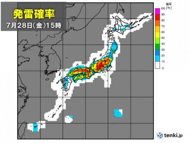 きょう28日　九州〜北海道　急な雷雨や非常に激しい雨に注意　沖縄は高波に警戒