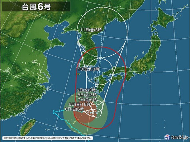 台風6号　沖縄本島では線状降水帯が発生　奄美や九州南部も警戒　九州は上陸の可能性