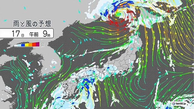 17日　台風7号　北海道に接近　夜には温帯低気圧へ　中国地方など少しの雨でも警戒