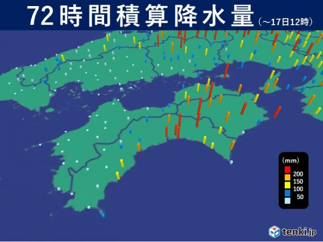 四国　あすまで高知県を中心に大雨による災害の発生に警戒
