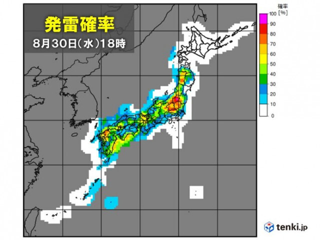 30日の天気　九州南部や四国は断続的に雨　九州北部〜東北は急な激しい雷雨に注意