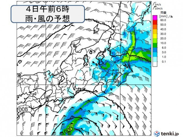 関東　3日夜遅く〜あす4日　雷雨や激しい雨　大雨も　朝の通勤時間も発達した雨雲