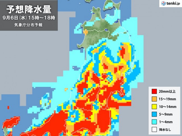 東北　宮城・福島を中心に滝のような雨　今夜にかけ土砂災害や川の増水・氾濫など警戒