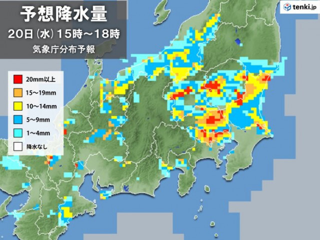 20日　関東を中心に午後は雷雨や激しい雨　厳しい残暑　横浜など猛暑日に迫る暑さ