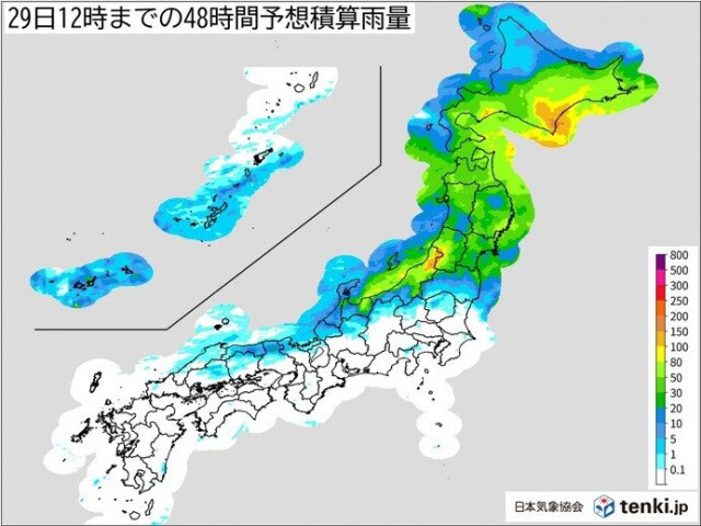 北陸や東北南部でやや強い雨　あす28日は東北で激しい雨に　警報級の大雨の可能性