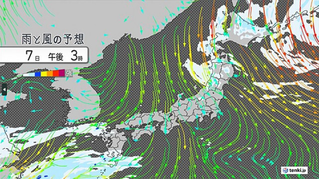 3連休初日　7日も北日本中心に強風　東北の日本海側や北海道は雨　晴れる所は夏日も