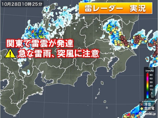 関東　朝から雷　大気不安定で土砂降りも　あす29日も急な雷雨の恐れ