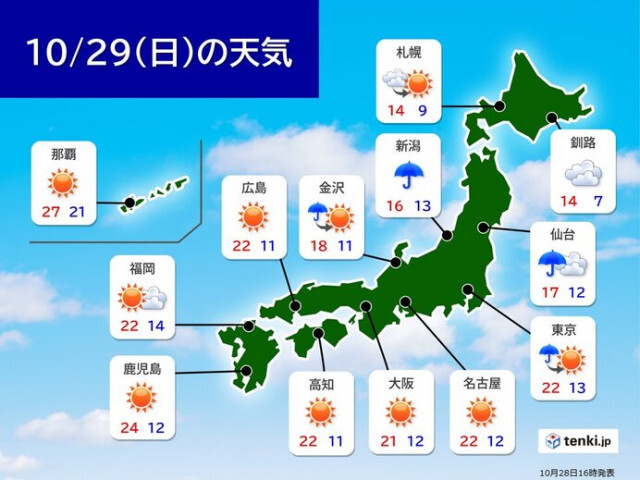 あす29日　北・東日本で非常に不安定　東北は警報級の大雨か　関東も雷雨に注意